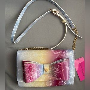 NWT Betsey Johnson Crossbody Wallet Multicolored with Bow